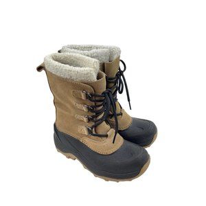 Lands' End Kids Tan and Black Snow Boots